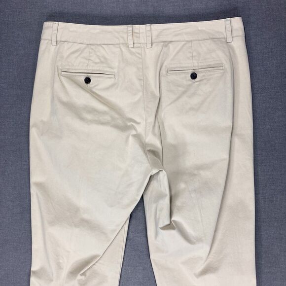 Vince Chino Pants Women 14 Cream Straight Leg Classic Career Preppy Basic Casual - Picture 7 of 14